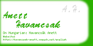 anett havancsak business card