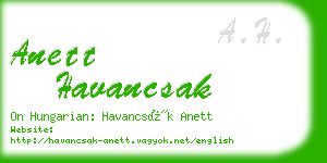 anett havancsak business card